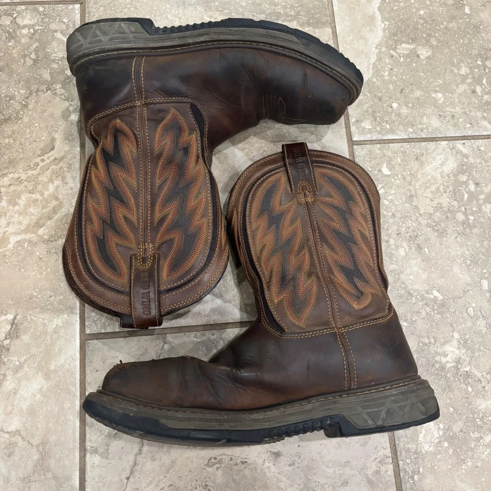 Red Wings 2204 Rio Flex Mens Brown Leather Square Safety Toe Work Boot Size 8.5D
